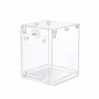Bird Bath Box for Cage Hanging, Transparent Square Bird Bath Tub for Small Birds #variant:Transparent