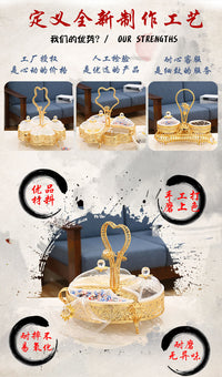 厂家直销铁艺亚克力果盘创意现代客厅零食盘水果盘带盖子干果拼盘