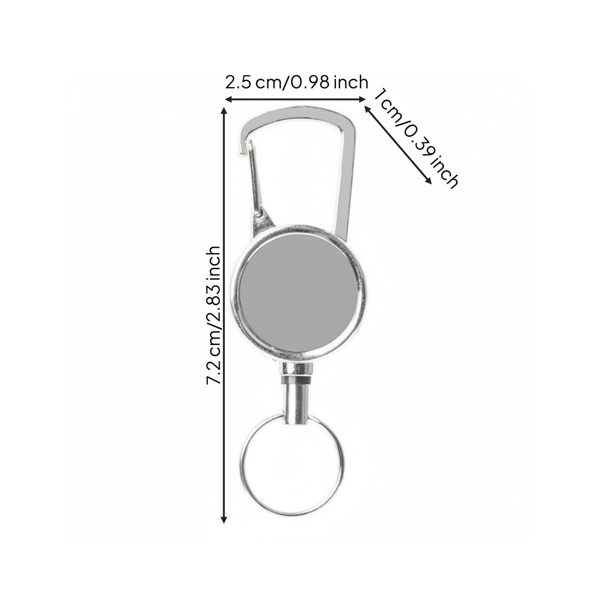 Sturdy Carabiner Reel Key Holder Heavy Duty Retractable Keychain