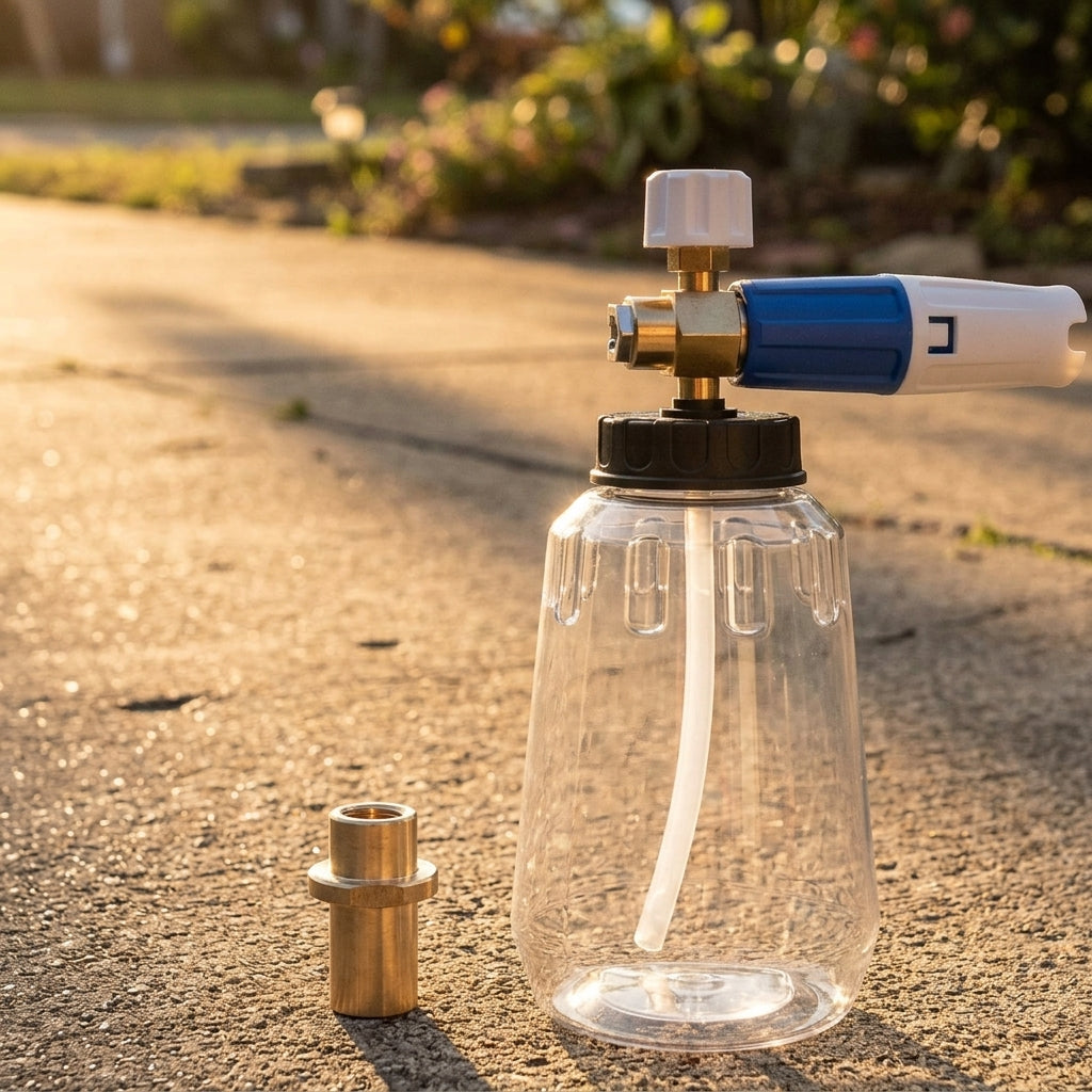 Spray Bottle and Pump Sprayer for Car Foam, High Pressure Foam Sprayer for Car Washing, Metal Adjustable Nozzle, Quick Connect Handgrip Handle
