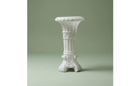 Faux Jade Vase Art Display Piece Stone-Look Pedestal Vase Vintage House Decoration for