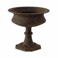 Vintage Iron Flower Vessel Vase Flared Rims Vintage Iron Vase Decorative Pedestal Flower Pot for Dining Table