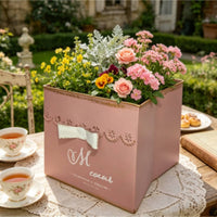 Lace Trim Planter Metal Iron Planter Box Lightweight for Balcony, Courtyard