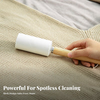 Replaceable Refill Sticky Lint Roller Easy Peel Sheets Wooden Handle Lint Roller Diagonal Tear Design for Away Ice Workers, Home