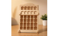 Slanted Storage Rack Stepped Design Wooden Display Rack Freestanding