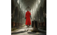 High-Collar Red Long Coat Costume Double-Breasted Anime Cosplay Costume Layered Outfit with Pants Fashionable for Conventions