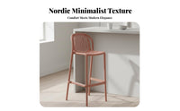 Stackable Slatted Spine High Stool Nordic Design High-Spine Bar Stool Indoor & Outsideside Door Use Minimalist Design