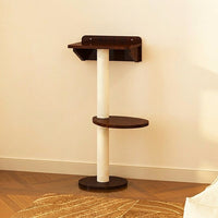 Cat Shelf and Perch Wall-Mounted Set, 5-Tier Rubber Wood Cat Furniture with Enclosed Shelter, Climbing Post for Large Indoor Cats, Solid Wood