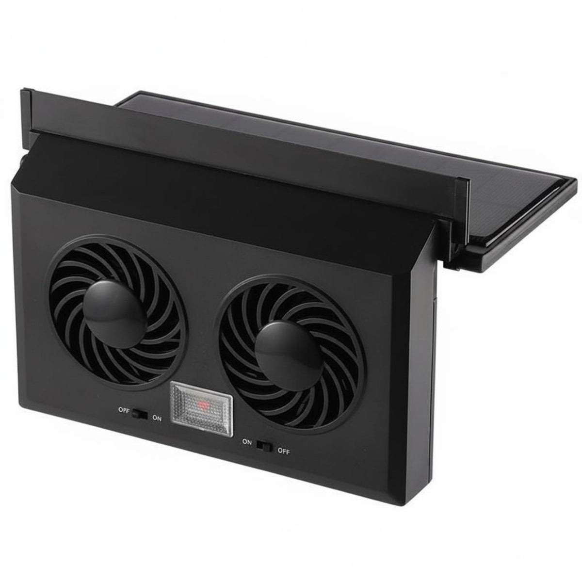 Energy Saving Solar-Powered Vehicle Window Fan Odor Removal Twin Car Exhaust Fan Deodorization Window Mount Air Circulator
