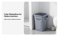 Wide-Opening Trash Can with Handles | Large Capacity Design, Space-Saving Tapered Shape, Rectangular Trash Can, for Kitchen