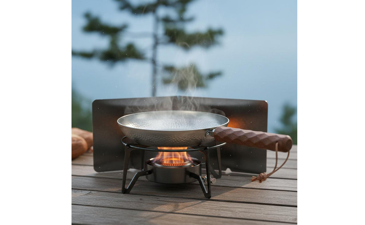 No Coating Hammered Titanium Frying Pan PFAS/PFOA/PTFE without Uncoated Titanium Skillet Physical Non-Stick Lightweight Backpacking Pan Detachable Handle for Campers, Backpackers, Hikers, Camping, Hiking