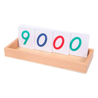 Educational Numeral Cards with Tray Hands-on Number Cards with Wooden Box Mathematical Toy for Preschoolers, Homeschool