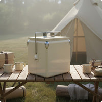 Metal Chilling Container with Handle Insulated Chiller Chest Insulated Ice Chest for Outdoor, Camping, Car Travel