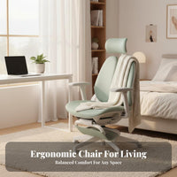 Reclining Chair with Footrest Ergonomic Design Computer Seat Adjustable Headrest rotate Base for Bedroom, Work from Home, Gaming