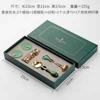 Wholesale Wax Seal Stamp Kit with Wax Beads - Dark Green Single Head