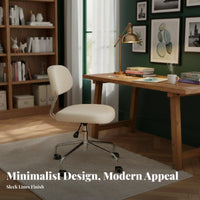Molded Shell Chair with Casters Space-Saving Footprint Upholstered Vanity Chair with Casters Modern with Design Height