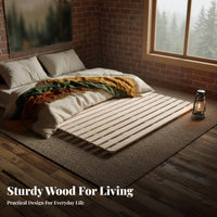 Wooden Slat foundation Breathable Design coilable Slatted Frame Strong reinforcement Bed Base for low-profile floor foundation Users, Apartment Dwellers, Small Apartments, Dorm Room