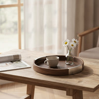 Walnut Wood Tray Minimalist Tray with Raised Rim Upscale Platter for Coffee Table Styling