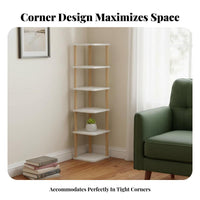 Multi-Tier Corner Shelf Space-Saving 5-Tier Corner Shelf Easy Assembly