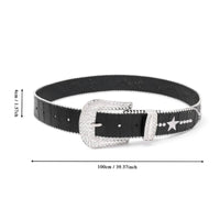 Rhinestone Buckle Astral Decorations Accents Crocodile-Textured Belt Studded Waist Strap