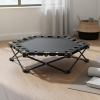 Folding Trampoline Quiet Mini Trampoline Adjustable Handlebar Fitness Rebounder for Indoor