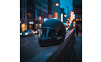 Matte Black Full-Headgear | Low-Profile, Carbon Fiber Helmet, for Street Riding