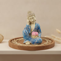 Buddha Statue with Tranquil Buddha Figurine Peaceful Sculpture for Tea Table, Garden
