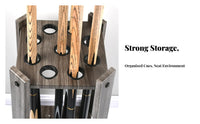 Nine-Hole Cue Rack Vintage Design 9 Cue Billiard Rack Wood Grain Finish Pool Holder for Clubhouse, Bar
