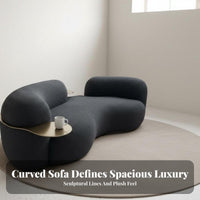 Bean-Shaped Sofa Light Luxury Aesthetic Couch Minimalist Design Living Room Furniture for Apartment Dwellers, Homeowners, Lounge Area, Modern Office