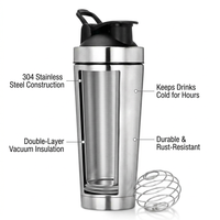 Stainless Bottle with Mixing Ball, 304 Food Grade Metal Powder Mixer, Double Layer Insulation for Fitness Enthusiast