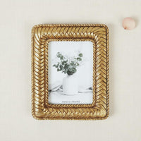 Woven Texture Photo Frame Vintage Look Braided Border Photo Frame for Study Room