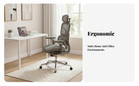 Ergonomic Mesh Chair with Headrest Retractable Footrest Computer Seat Heavy Duty