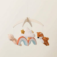 Crib Mobile with Wooden Frame Soft Baby Mobile with Soft Ornaments Nursery Hanging Toy Natural Cute for Newborns