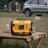 AC/DC Car Air Pump 110-230V AC and 12V DC Dual Power Inflator with Digital Display