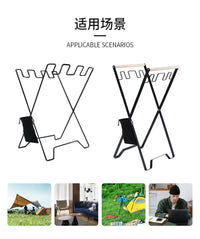 露营铁艺折叠垃圾架家用厨房野炊烧烤多功能收纳支架垃圾桶户外