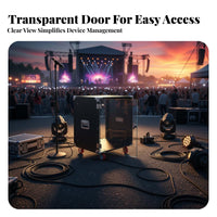 Mobile Audio Rack Cabinet Performance-Grade Pro Audio Rack Case Shockproof DJ Equipment Roadworthy Enclosure for Sound Engineers, Artists, KTV
