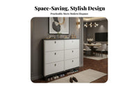 Footwear Storage Unit Thin Design Tipping Drawer Shoe Cabinet Large Capacity Engineered Wood Suitable for Apartment Dwellers Homeowners Hallway Living Room