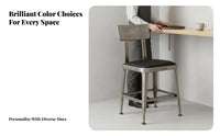 Metal Stool with support manufacturing aesthetic Lowsupportrest Metal Stool Vintage Design Stackable for Adults