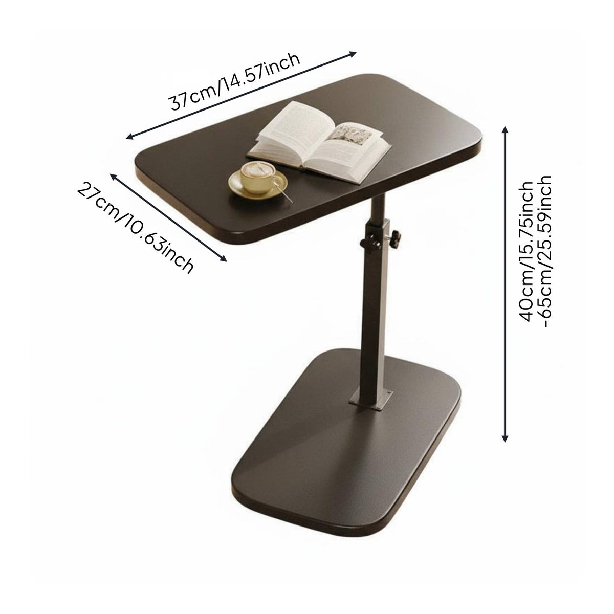 Height Adjustable Sofa Side Table Space Saving Adjustable C-Shaped Table