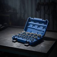 21 Pieces Twelve-Point Socket Set Organized Socket Set with Carrying Case Chrome-Finished for Mechanics, Automotive Repair
