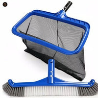 Pool Cleaning Set with Skimmer Net and Curved Pool Wall Brush