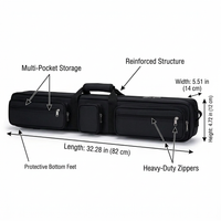 Pool Cue Bag for 1/2 Cue, Snooker Cue Bag for Travel, Billiard Cue Holder, Portable Cue Carry Bag, Snooker Cue Storage Pouch, Black Green