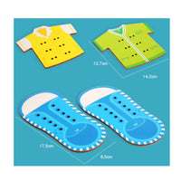 Fine Movement Skills Development Wooden Lacing Game Educational 4 in 1 Lacing Board Set Hand-Eye Coordination for Preschoolers, Kids