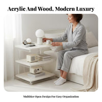 C-curve designd accentuating Table Light Luxury Nightstand Modern Design for distant Workers