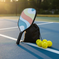 Includes Carrying Bag 2 Player Pickleball Set Colorful Wavy Design Pickleball Racket Set for Beginners