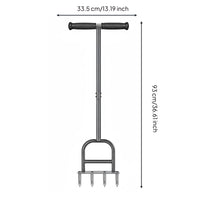 Manual Lawn Aerator Heavy Duty Hollow Tine Aerator Clog-Unobstructed Design