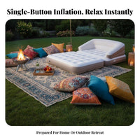 Inflatable Pad with Pump additional Thick Inflatable Lounger with Pillow for Campers