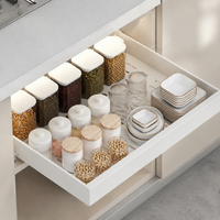 Pull-out kitchen organizer, metal, white, drill-free