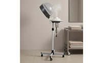 Height Adjustable Hooded Hair Steamer Wheeled Base Standing Hair Steamer Timer Switch Beauty Equipment Transparent Water Cup