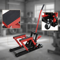 Motorcycle Lift Jack with Wheels Stable for Garage, Mechanics